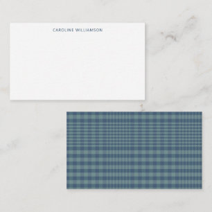 Tarjeta Pequeña Nombre personalizado retro azul clásico de vidrio 