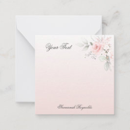 Tarjeta Pequeña Nombre personalizado ROSAS PINK FLORAL Notepad