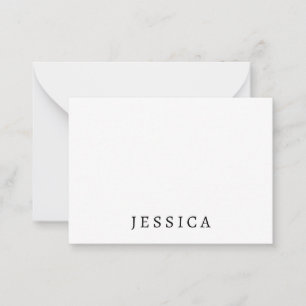 Tarjeta Pequeña Nombre profesional clásico único blanco negro
