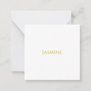 Tarjeta Pequeña Nombre profesional minimalista de color dorado 
