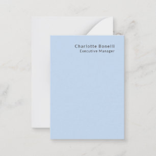 Tarjeta Pequeña Nombre Profesional Moderno Minimalista Azul