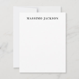 Tarjeta Pequeña Nombre Propio Decorativo Minimalista Plano Negro B