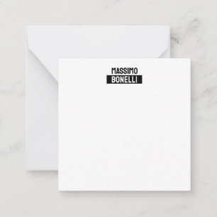 Tarjeta Pequeña Nombre Propio Minimalista Moderno Plano Negro Blan