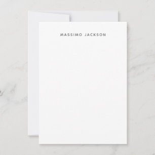 Tarjeta Pequeña Nombre Propio Minimalista Moderno Plano Negro Blan