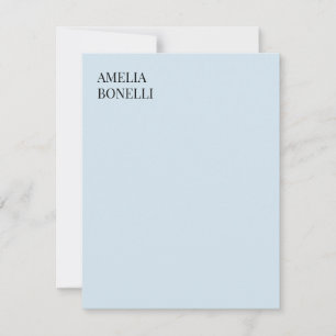 Tarjeta Pequeña Nombre Propio Minimalista Moderno Profesional Azul