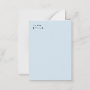 Tarjeta Pequeña Nombre Propio Minimalista Moderno Profesional Azul