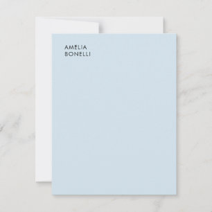 Tarjeta Pequeña Nombre Propio Minimalista Moderno Profesional Azul