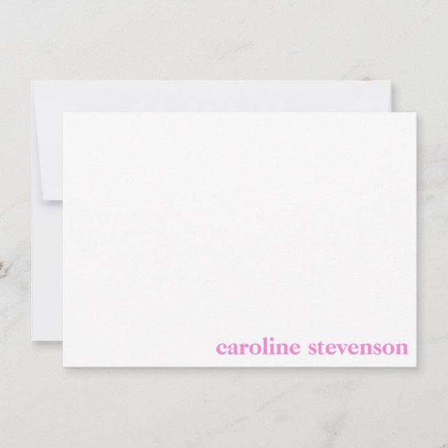 Tarjeta Pequeña Nombre rosa del Personalizado de tipografía clásic (Anverso)
