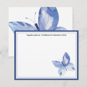 Tarjeta Pequeña Nombre simple de mariposa azul