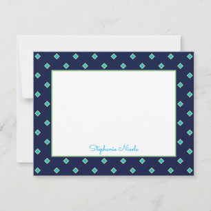 Tarjeta Pequeña Nombre simple de punto de polka verde verde azul d