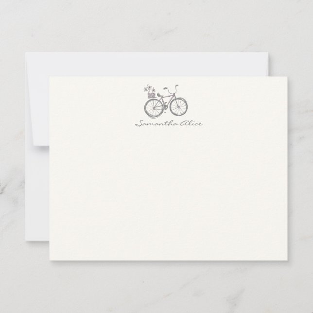 Tarjeta Pequeña Nombre simple personalizado Ilustracion de bicicle (Anverso)
