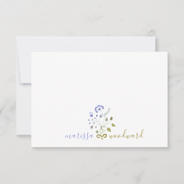Tarjeta Pequeña Nombre único de guión de la columna vertebral azul (Anverso)