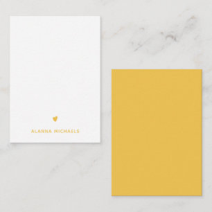 Tarjeta Pequeña Nombre y corazón amarillo bonito