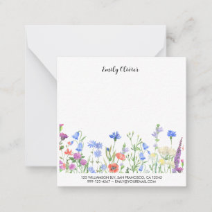 Tarjeta Pequeña Nombre y dirección personalizados del diseño flora