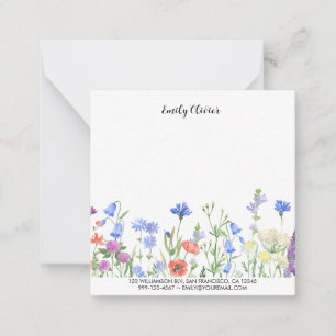 Tarjeta Pequeña Nombre y dirección personalizados del diseño flora