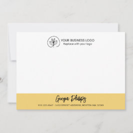 Tarjeta Pequeña Nombre y logotipo amarillo suave básico moderno