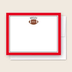 Tarjeta Pequeña Nombre y Número de Fútbol Papelería Verde Roja