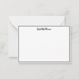 Tarjeta Pequeña Nombre y vacío Minimalista en blanco y negro