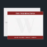 Tarjeta Pequeña Nombres de familia de monograma moderno Papelería<br><div class="desc">Este diseño presenta espacio para nombres en las bandas en negrita en la parte superior e inferior con un monograma desvanecido en el fondo. Haga clic en el botón personalizar si desea ajustar los elementos del diseño y / o modificar aún más el texto. Las variaciones de este diseño, colores...</div>