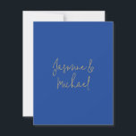 Tarjeta Pequeña Nombres de Pareja Lovely Chic Caligrafía Azul y Do<br><div class="desc">Puedes Cambiar Fácilmente las Fuentes,  la Imagen de Fondo y el Color,  los Caracteres de las Letras.</div>