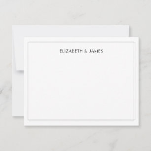 Tarjeta Pequeña Nombres de Parejas Art Déco Modernos Simples