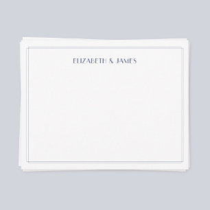 Tarjeta Pequeña Nombres de Parejas Art Deco Modernos Simples Azul