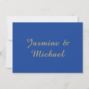 Tarjeta Pequeña Nombres de Parejas Caligrafía Chic Lovely Azul y D