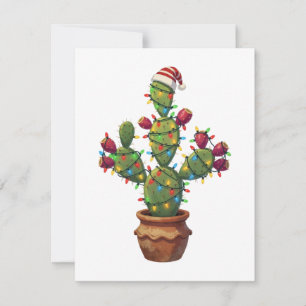 Tarjeta Pequeña Nopal con colores brillantes en Navidad