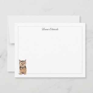 Tarjeta Pequeña Norfolk Terrier Gray Border Personalizado