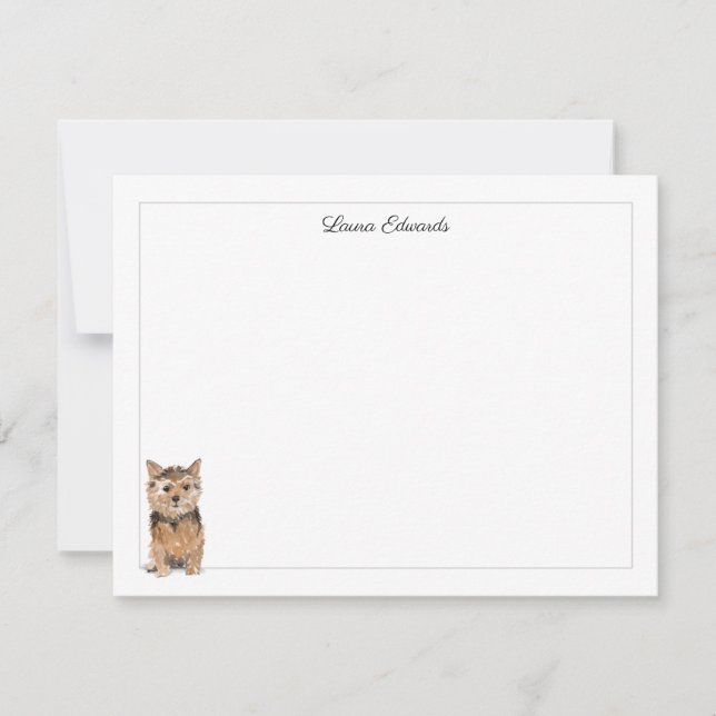 Tarjeta Pequeña Norfolk Terrier Gray Border Personalizado (Anverso)