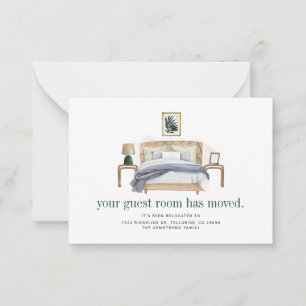 Tarjeta Pequeña Nos hemos mudado de habitación de invitados