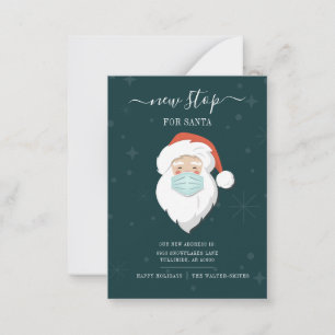 Tarjeta Pequeña Nos hemos mudado Nuevo stop para Santa Navidad en