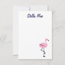 Notecard de flamingo rosa lindo personalizado
