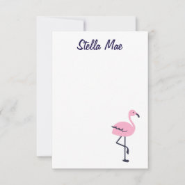 Tarjeta Pequeña Notecard de flamingo rosa lindo personalizado