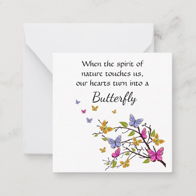 Tarjeta Pequeña Notecard mariposa (Anverso)
