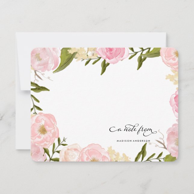 Tarjeta Pequeña Notecard personalizado FLORAL ROMANCE (Anverso)