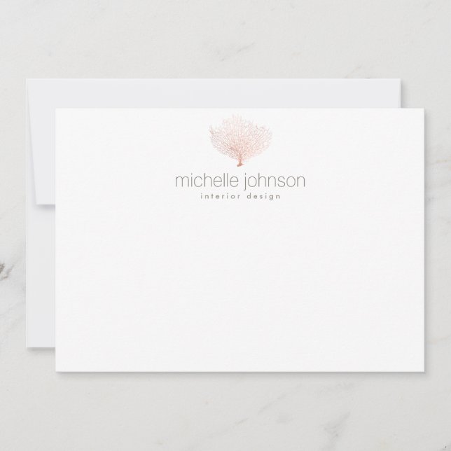 Tarjeta Pequeña Notecard plano de ventilador de agua del mar de or (Anverso)