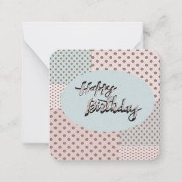 Tarjeta Pequeña Notecard Polka Dot Birthday