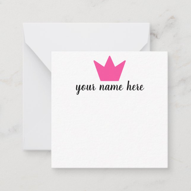 Tarjeta Pequeña Notecards, Chicas de la Corona personalizados (Anverso)