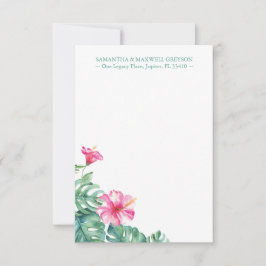 Tarjeta Pequeña Notecards, Personalizado de flores tropicales hibi