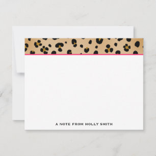 Tarjeta Pequeña Notecas planas de impresión Leopardo