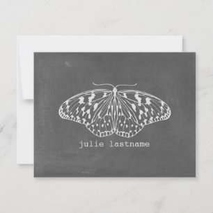 Tarjeta Pequeña Notecas planas de mariposa inspiradas en el Chalk