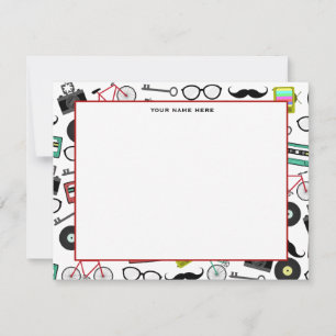 Tarjeta Pequeña Notecnología plana temática hipster