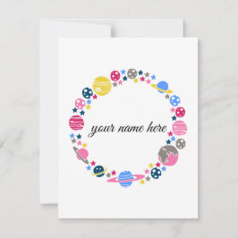 Tarjeta Pequeña Notecnologías espaciales personalizadas para Chica