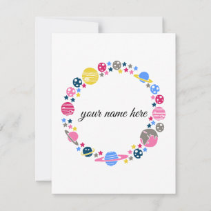 Tarjeta Pequeña Notecnologías espaciales personalizadas para Chica