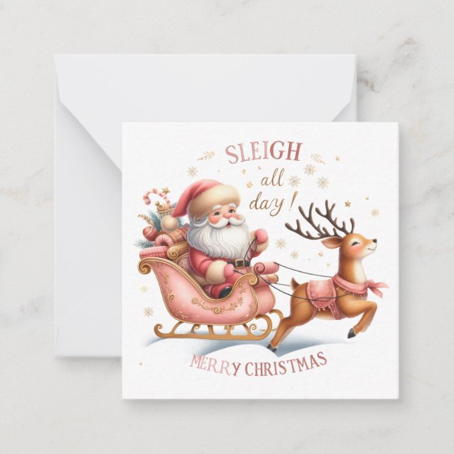 Tarjeta Pequeña Notelets de Navidades de corte (Anverso)