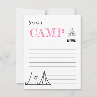 Tarjeta Pequeña noticias de campamento de verano de niños divertid