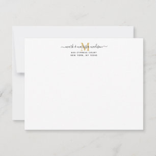 Tarjeta Pequeña Novedades en oro monogramadas