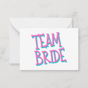 Tarjeta Pequeña Novia de equipo