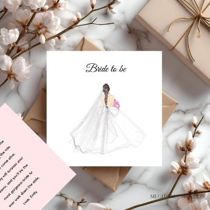 Tarjeta Pequeña novia, ilustracion boda